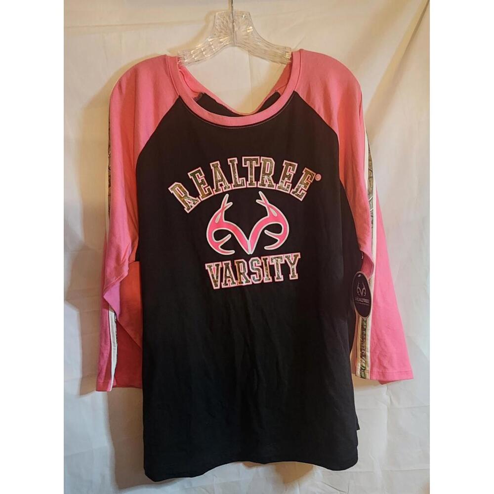 Realtree Varsity Tee - Pink and Black